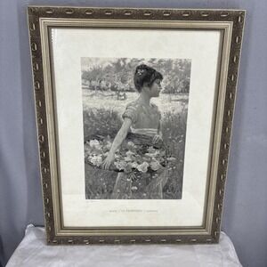 Julius Rolshoven Spring La Primavera Framed Art Print 1889 Floral Vintage